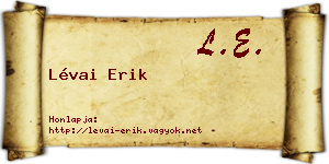 Lévai Erik névjegykártya
